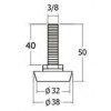 PL10-BL ขาปรับระดับ ø 38 มม. ขาปรับระดับ Table Base Adjust