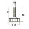 PL12-BL ขาปรับระดับ ø 28 มม. ขาปรับระดับ Table Base Adjust