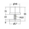 PL17-BL ขาปรับระดับตัวผู้-ตัวเมีย 2 นิ้ว ขาปรับระดับ Table Base Adjust