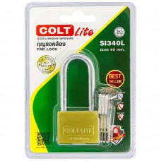 SI340L-กุญแจคล้องคอยาวสีทองเหลืองรุ่นแผง 40 มม.-COLT