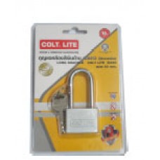 SI340L-กุญแจคล้องคอยาวแบบสี่เหลี่ยมสีเงินด้าน (ไส้ทองเหลือง) 40 มม.-COLT 