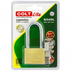 SI345L-กุญแจคล้องคอยาวสีทองเหลืองรุ่นแผง 45 มม.-COLT