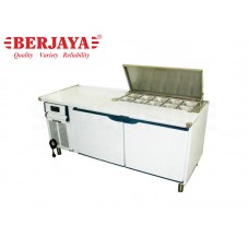 BER1-BS/SW2D/L6(750)-6FT 2 DOOR SANDWICH COUNTER CHILLER PREPARATION WITHOUT BACKSPLASH , WITH LEG-BERJAYA