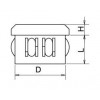 ISN-100 ฝาปิดด้านในท่อสี่เหลี่ยม CAP FOR SQUARE PIPE สกรูปรับระดับ ADJUSTABLE GLIDES