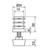 CRNA-200 ฝาปิดท่อกลมพร้อมสกรูปรับระดับ CAP&GLIDES FOR ROUND TUBE อุปกรณ์ท่อและฝาปิด GLIDES FOR TUBE 