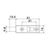 BB-002 กลอน 2 นิ้ว หัวเหลี่ยม ขาตรง BARREL BOLTS 2 นิ้ว กุญแจ LOCK