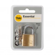 YE30 กุญแจคล้องทองเหลืองแท้ คอสั้น 30 mm Yale