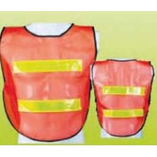 PU024 เสื้อกั๊กติดแถบสะท้อนแสง ตาข่ายส้มแถบเหลือง SAFETY VEST 