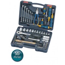 99956-42551 Socket Set  ชุดเครื่องมือ-ลูกบ๊อกซ์1/2" &1/4" 55ตัว/ชุด อาก้า ARCA