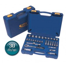 900156-30305   Socket Set  ชุดลูกบ๊อกซ์3/8"  6 เหลี่ยม 30ตัว/ชุด อาก้า ARCA