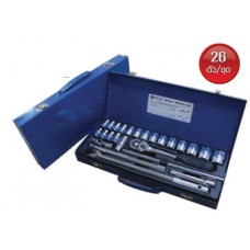 61101 Socket Set   บ๊อกซ์ชุด Cr-V 26ตัว/ชุด เน็ตโต้ NETTO