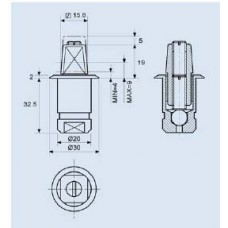 PICE150  Accesorier for glass doors  จุดหมุนฝังพื้น VECOวีโก้