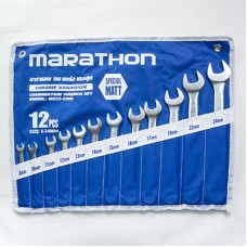 ชุดประแจแหวนข้าง 12ชิ้น 8-24มม ผิวเรียบ MARATHON มาราธอน