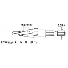 ดอกสว่านเจาะหลายขนาด  K201-0210  รุ่น 6S-12  "KYK"