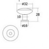 1PS13-BL ปุ่มจับเซรามิค(วงกลม)กุหลาบขอบดำ Ceramic Handles