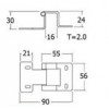 BH23-NI-16 บานพับ 165 องศา ชุบนิเกิ้ล สำหรับไม้หนา 15 มม.