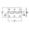 BS312-CR บานพับสแตนเลส 3 1.3"