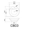 CB03 อ่างล้างหน้า เซรามิค วางบนเคาน์เตอร์  สีขาว Modona 