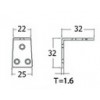 PB08-16-ZN ฉากเหล็ก 5 รู ชุบซิ้งค์ หนา 1.6 มม.