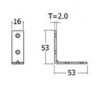 PB14-ZN ฉากเหล็ก ชุบซิ้งค์(16x53มม.)