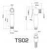 TS02  สายฉีดชำระทองเหลือง ชุบโครเมียม Modona โมโดน่า