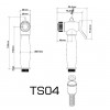 TS04 สายฉีดชำระทองเหลือง ด้ามจับพอร์ซเลน สีขาว  Modona โมโดน่า