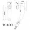  TS13CH สายฉีดชำระสีโครเมียม  Modona โมโดน่า