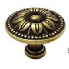 1PA017-S-AB ปุ่มจับหน้าดอกไม้สีฤABโบราณ Antique Knobs