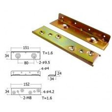 BT05-YE ประกับรับคานเตียง 2 รู ชุบรุ้ง อุปกรณ์เตียง Bed Fittings